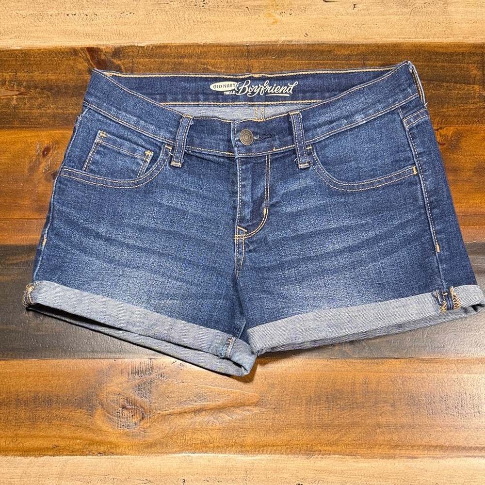 Old Navy Boyfriend Rolled Hem Jean Shorts - Blue